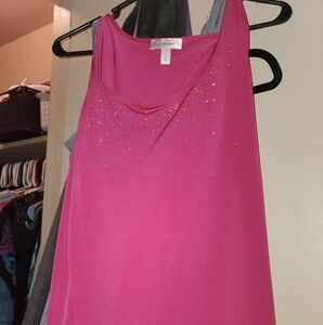 Apt. 9 Fuchsia Tank Top with Embellishments